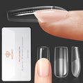 modelones Pro Luxe Instant Nail Apex Tips 15 Sizes, Medium Square Extension Gel Tips Pre-building & Pre-etched Thicker Strength Acrylic Fake Nails Full Cover 120 Pcs