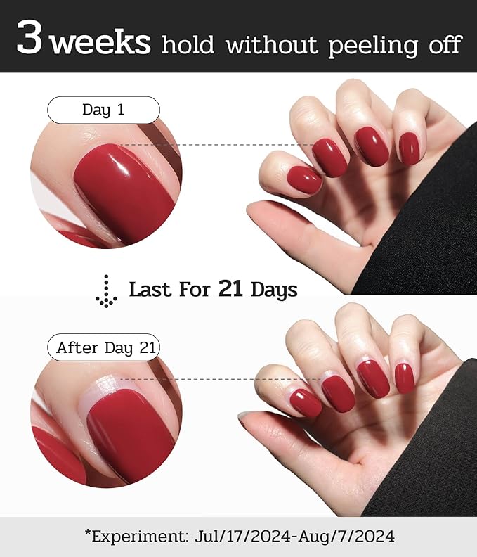 Nail Polish Strips (No UV Lamp Needed) - 22 Pcs Salon Quality Gel Nail Stickers - Long Lasting Wraps (Lunar Surface Light Grey)