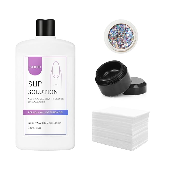 AIJIMEI 120ml Slip Solution 4fl.oz Anti-Slip Nail Slip Solution For Poly Gel Nail Art Extensions Gel Cleanser Suitable For Beginners And Home Salons