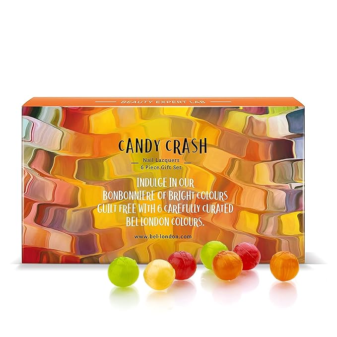 BL Candy Crash Luxury 6 Pack Nail Polish Set - The Queen Of Deluxe Nail Polish Sets - The Perfect Set For The Perfect Manicure - A Professional Quality Quick Dry Nail Polish Set