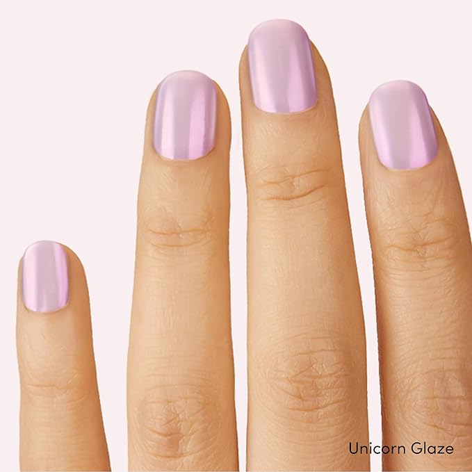 Dashing Diva Glaze Nail Strip Duo - Cotton Candy Collection - Unicorn Glaze & Cotton Candy Glaze - Long Lasting, Chip Resistant, Semi-Cured Gel Nail Strips - Contains 2 Colors