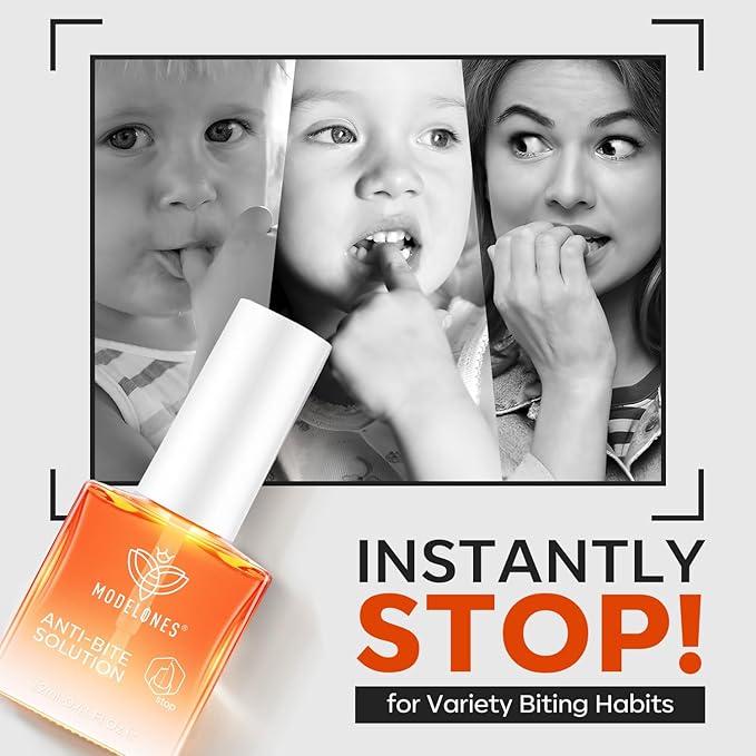 modelones Nail Biting Treatment for Kids Upgraded Thumb Sucking Deterrent Quick Dry Nail Biting Prevention Bitter No Bite Nail Polish Stop Biting Nails Repair for Damaged Nails 0.34 fl oz