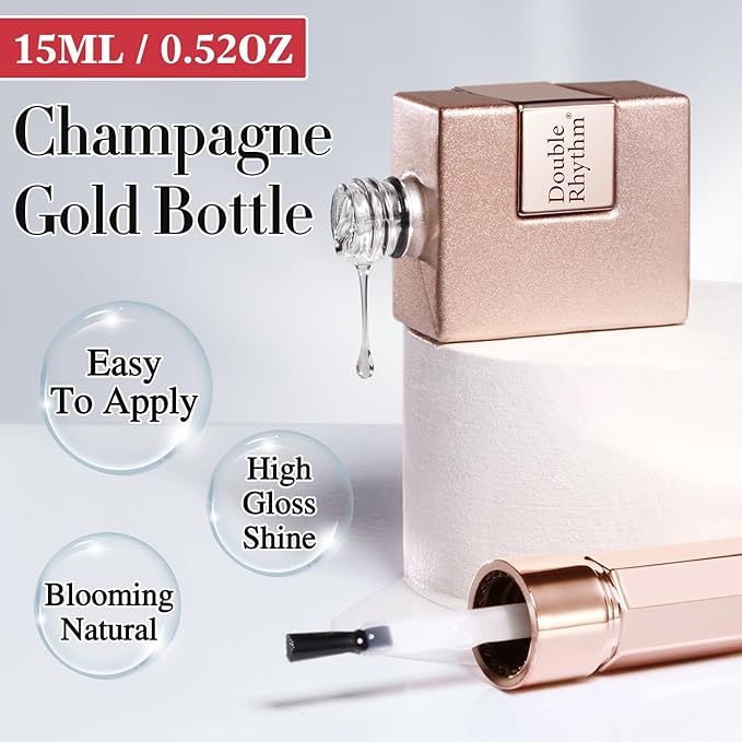 Double Rhythm 2 Pcs 0.5 Oz Blooming Gel Nail Polish Set 15 ml Spreading Effects Clear Gel Nail Polish Kit Nail Art Salon DIY (Bloom Clear)