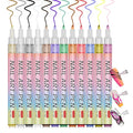 Nail Art Pens Set,12 Colors Nail Polish Graffiti Pens, Nail Varnish Pens, Waterproof Quick Dry Nail Drawing Pen, Acrylic Marker Pens 0.7mm Fine Tip Nail Point Graffiti Pens Nail Art Kit