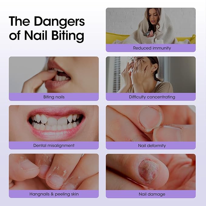 Gellen Nail Biting Prevention for Kids & Adults, Roll-On Nail Biting Treatment, Bitter Taste Thumb Sucking Deterrent, Quick-Dry No Bite Nail Polish, Nail Care to Help Stop Finger Biting & Nail Repair