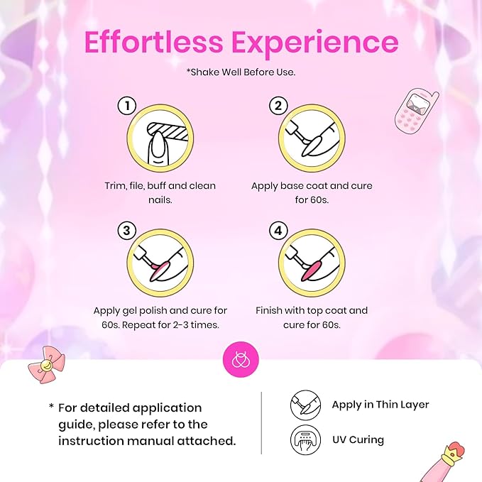Beetles Gel Nail Polish Set - 20 Colors Pink White Black Yellow Red Glitter UV Led Gel Polish Kit with Nail Stickers Nail Rhinestones 3Pcs Base Top Coat Gift for Women Girls