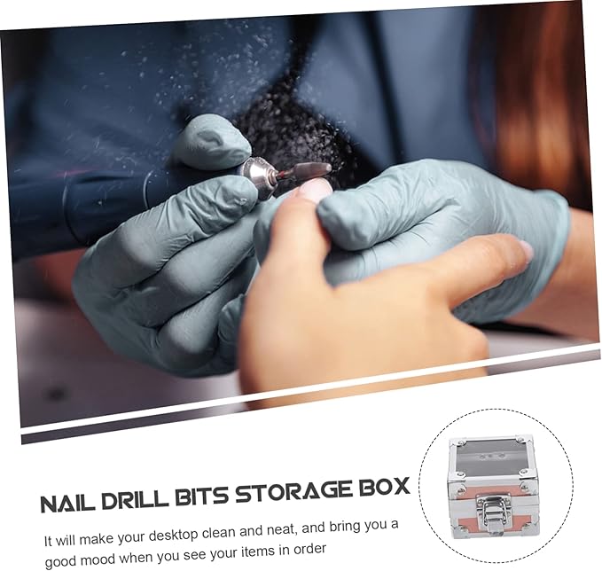 Angoily 2pcs Practical Nail Grinding Storage Case for Organized Manicure Tools Lightweight and Portable Design Fixing for Easy Access and Neat Desktop Arrangement