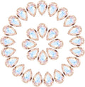 MECCANIXITY 48 Pcs 3D Teardrop Rhinestones Diamond Nail Charm Crystal Pointback K9 Glass Rhinestones Crystal Gems for Jewelry Making, Craft, 8x12mm, AB Yellow