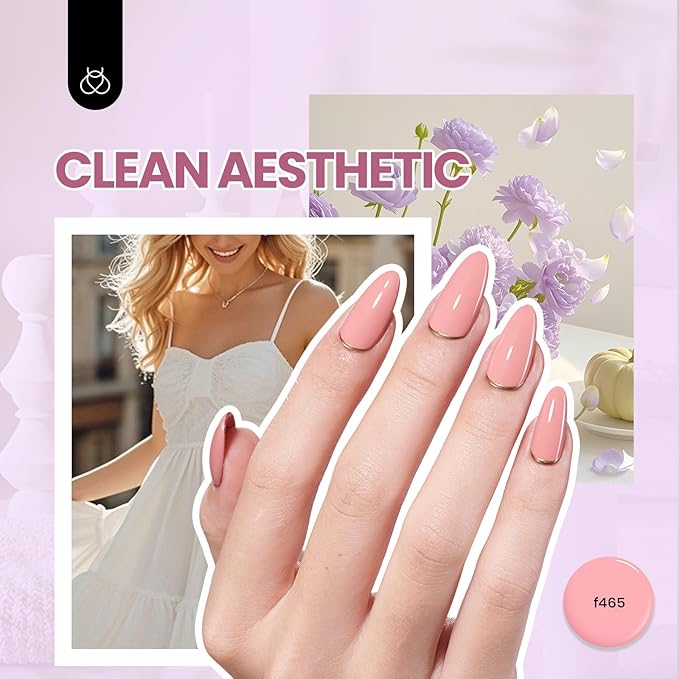 Beetles Gel Nail Polish Kit with U V Light - 16 Pcs 8 Color Gel Polish Starter Kit Pink Nude Purple Grey Glitter Color Gel and Base & Top Coat Soak Off DIY Kit Manicure Gifts for Women Girls Teens