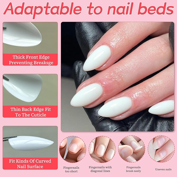 120pc White Almond Press on Nails Short Fake Nails Press ons for Women Acrylic Nails Press on Nails&Glue Tabs, Short White Press on Nails Almond False Nail Tip Stick on Artificial Fingernail