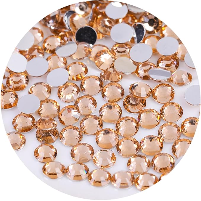 4500 Pcs SS12 3mm Flatback Rhinestones for Nails Art Crafts Glitter Round Gems Crystals DIY Clothes Shoes（Champagne)
