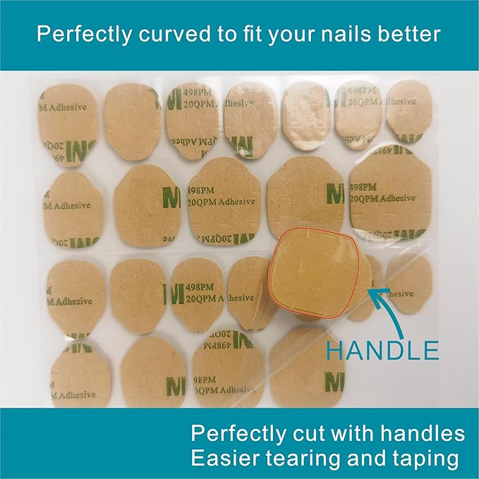 Nail Stickers：Nail Adhesive Tabs Transparent Double Side Nail Sticky Tabs, 50 Sheets 1200PCS Press Ons Nail Sticker,Waterproof Breathable False Nail Tips Jelly Nail Glue Replacement (Paper 50 Sheet)