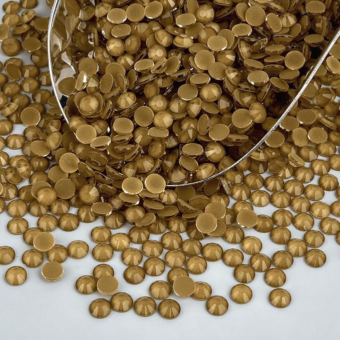 Blinginbox Flatback Rhinestones Round Gems, 1440pcs Luminous Series Glass Stones Neon Gems Non Hotfix Crystal Rhinestones for Nail Charms Crafts Clothes Tumblers,Brass Neon,2mm 0.07inches SS6