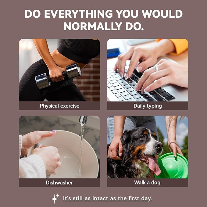 Brown French Press on Nails Short Almond -Pure Brown Nails with Glossy French Tip in a Matte Finish, Soft Gel Reusable Fall Fake Nails Winter Stick on Nails for Women Gift, 32PCS 16 Sizes
