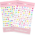 Daily Charme Self-Adhesive Colorful 3D Jelly Heart Nail Art Sticker Bundles Fun Cute Hearts and Stars Nail Stickers for Nail Art Design DIY Colorful Creative Stickers for Women Girls