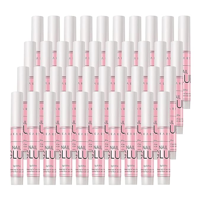 Makartt 40 Pcs Strong Nail Glue for Press on Nails, Fast Dry Quick Adhesive for Fake Nails and Acrylic Tips, Clear Professional Glue on Nails for Broken Nail Repair Salon Manicure Home DIY, Hema-Free