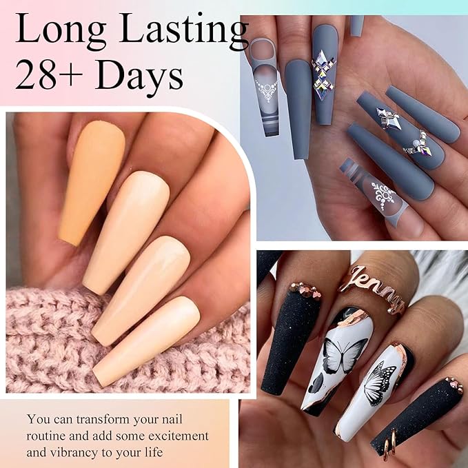 MEET ACROSS Nude Gel Nail Polish Kit 22 Colors Gel Polish Set Skin Tones Neutral Gray Purple Series Soak Off Uv Led Lamp Gel Nail Kit DIY Nail Art Salon Home Gift 30Pcs