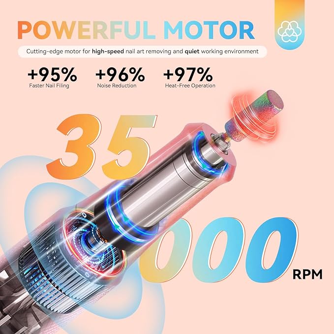 SAVILAND Electric Nail Drill Professional: 35000RPM PRO Nail Drill Kit with Clear Nude Nail Extension Kit