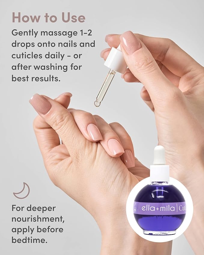 ella+mila Calming Cuticle Oil with Lavender & Chamomile - Soothing Nail & Cuticle Care - Vegan - 2.3 fl oz