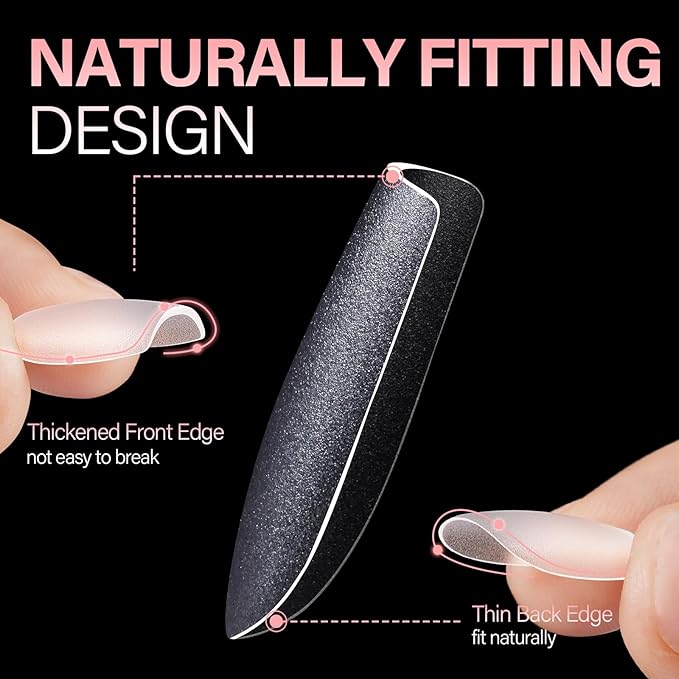 AILLSA Short Square Nail Tips 450PCS Acrylic gel Full Cover Nail Tips Matte Acrylic Upgraded No Need Files Press on Fake Nails Tips for False Nails Tips Extension Home DIY Nail Salon 15 Sizes
