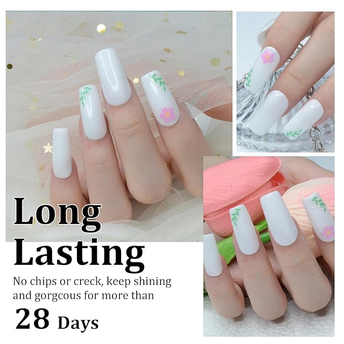 White Color Dip Powder, 1OZ Nail Dipping Powder for Long-lasting 28 Days+ Dip Nail Art French Manicure Nail Starter & Professional Home DIY Salon Use 28g