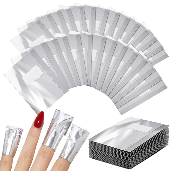 Modelones Nail Polish Remover Foil Wraps, 100 Pcs Pre-Cut Soak Off Gel Nail Remover Wraps with Cotton Pads for Gel & Acrylic Removal, Professional Nail Art for Home, Salon & DIY Use