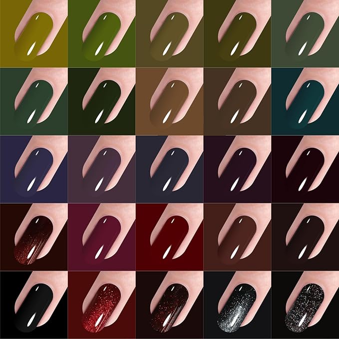 Vishine 48 Colors Gel Nail Polish Set, Autumn Winter Popular Nail Polish with Base Top Coat, Lasting UV LED Gel Polish Manicure Kit 8ml