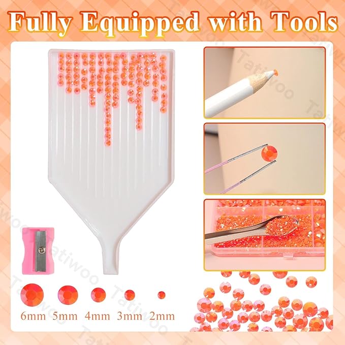20000Pcs Orange Flatback Jelly Resin Rhinestones for Bedazzling, Mix Sizes Crystal Rhinestones Gems, Orange Gems Bedazzling for Crafting, Flatback Rhinestone for DIY Face Makeup Crafts Tumblers