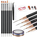 Artdone Nail Striping Tape Lines Kit With Nail Art Pens Dotting Tools And Liner Brushes For Gel Polish Small Detail Drawing Design Paint