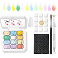 Pat Painting Gel Gradient Nail Art 12 color Ombre Nail Polish With 100pcs Nail Sponges & Grabbing Pen For Completion Of Painting Glue For Nail Art Complex Design (c1)