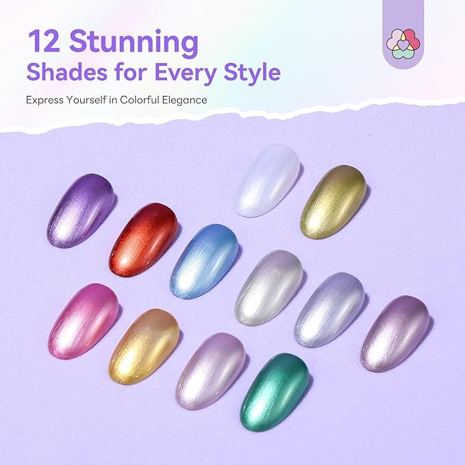 SAVILAND Quick Dry Nail Polish Set: 12 PCS Fingernail Polish 12-Free Metallic Nail Polish Colors Long Wear Nail Lacquer DIY Nail Art for Students Ladies Office Home Gift 8 ml