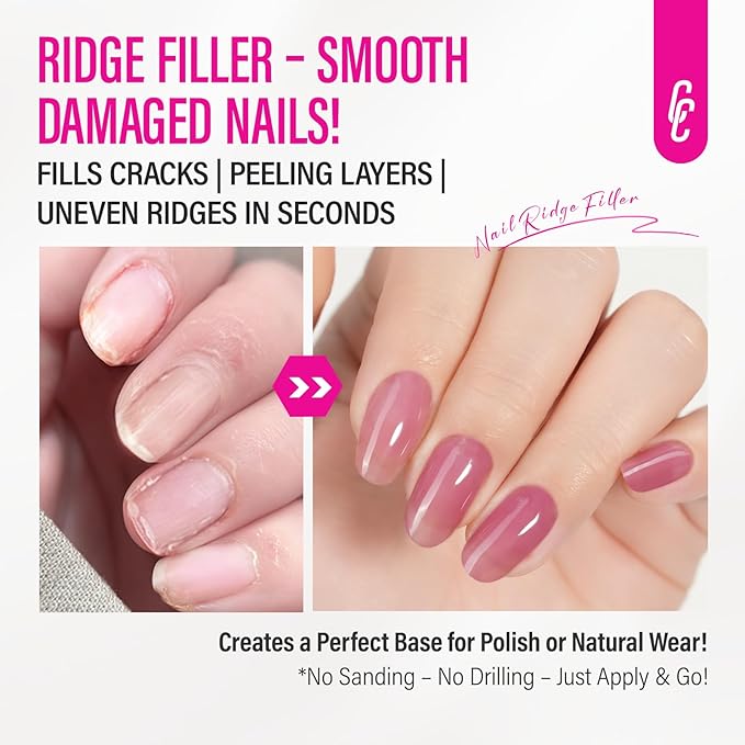 Nail Repair for Women: 8 in 1 Dusty Rose Nail Hardener Strengthener Extra Strong and Growth - Protein Nail Polish Hardener Ridge Filler Concealer for Weak and Damaged Nails 15ml
