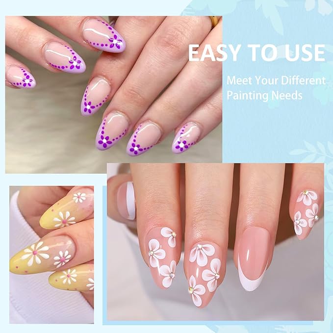 Nail Dotting Pen Nail Art 6 in 1 Dotting Tools in Ballpoint Pen Design Nail Art Kit, Nail Art Tip Dot Paint Manicure Kit, Stylus for Watercolor Paper, Tracing Paper-NAT259