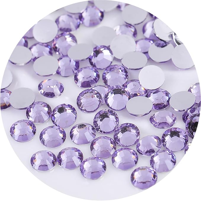 720 Pcs SS30 6mm Flatback Rhinestones for Nails Art Crafts Glitter Round Gems Crystals DIY Clothes Shoes（Light Purple)