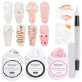MIZHSE Solid Builder Gel for nails, 3 Colors Sculpting Gel for Nails, Clear White Pink Non-Sticky Hand 3D Nail Art Building Carving Modeling Hard Nail Extension Manicure Salon Home DIY Gift