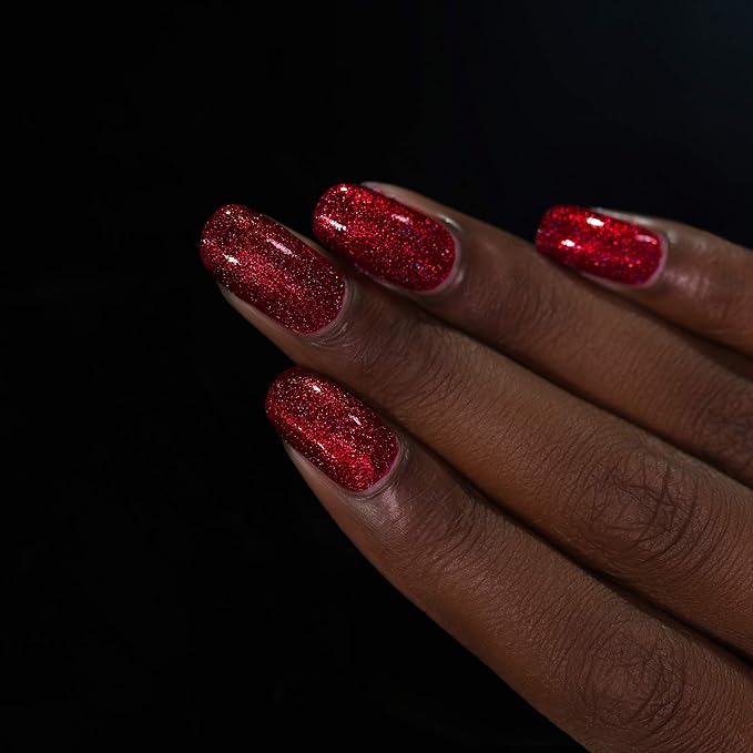 ILNP Say Love - Ruby Red Holographic Nail Polish, Chip Resistant, 7-Free, Non-Toxic, Vegan, Cruelty Free, 12ml