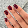 Modelones Extra Short Press on Nails, Dark Red Squoval Fake Nails, Reusable Nail Kit with Nail Glue Adhesive Tabs Mini Nail File, Nails Press Ons 32Pcs 16 Sizes, Spring Women Girl Gift