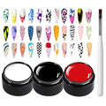 3Colors Nail Painting Gel kit, Nail Paint for Nail Art Gel Polish For French Tip Tool Design For Home Salon DIY Nail Art,UV/LED Curing Required