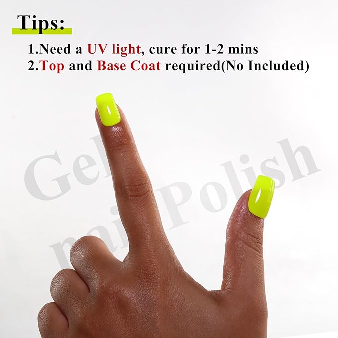 Imtiti 10ml Neon Yellow Gel Nail Polish, Yellow UV Gel Polish for Nail Art Soak off UV Led Salon DIY at Home Gift for Women 1PCS
