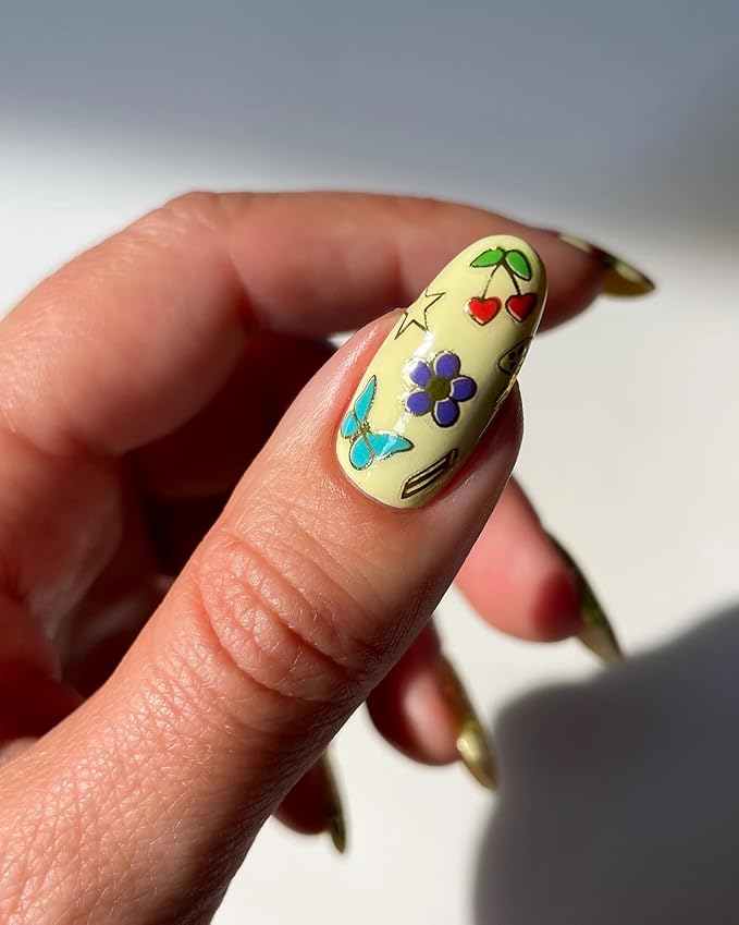 Deco Beauty Charmed -Super Thin & Easy-to-Apply Nail Art with The Cutest Designs-Durable & Long-Lasting Nail Art Stickers and Decals for Women, for DIY at-Home Manicures & Salon-Quality Nails