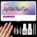 Canvalite 450Pcs Almond Press on Nails Kit with Nail Glue & Remover - Acrylic Gel Nail Tips for Extensions, 15 Sizes Full Cover False Nails, Half Matte & Glossy Finish, DIY at Home & Salon Use