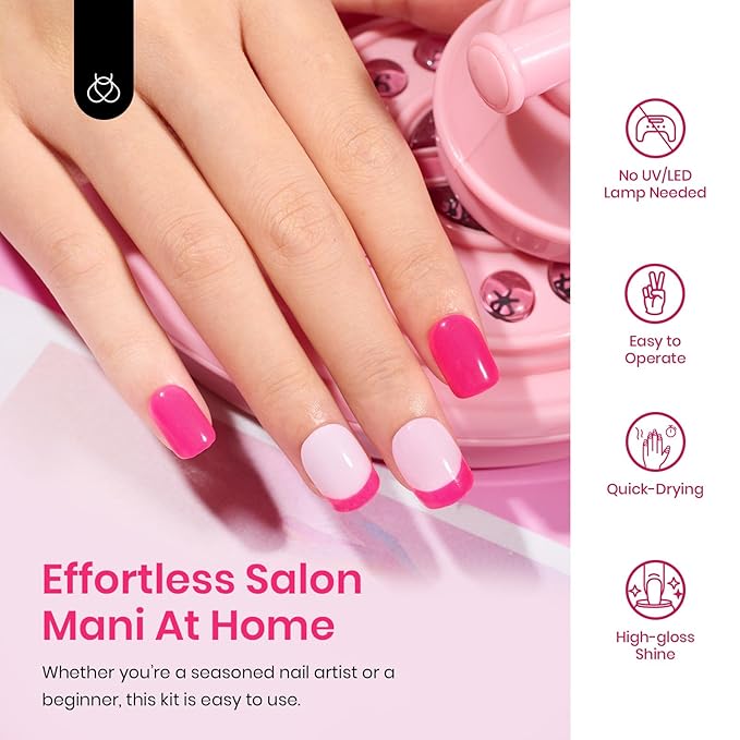 Beetles Pink Dip Powder Nail Kit, 7 Colors Hotpink Clear Pink Lightpink Deeppink Red Dip Powder Starter Kit with Liquid Set Recycling Tray with Base & Top Coat Activator for French Nail Art Manicure
