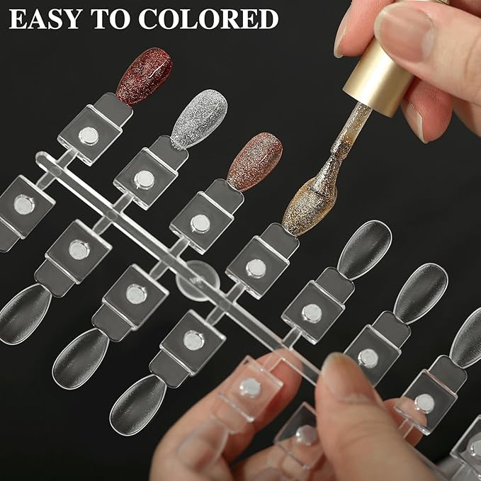 120PCS Magnetic Nail Color Display Tips,Premium Acrylic False Nail Tips for Gel & Regular Polish, Durable, Easy to Color,Perfect for Nail Practice & Professional Use