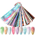 WOKOTO 300 Sheets Nail Transfer Foil Art Kit, Marble Gradient Leopard Nail Art Foils Stickers for Nails, Gel Nail Transfer Stickers Decals Wraps Nail Polish Foil Sheets Set