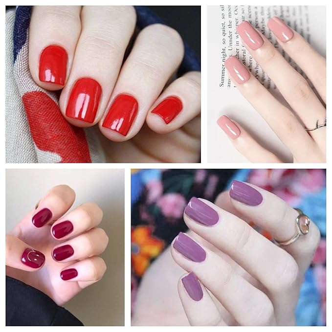 DANNEASY 16 Sheets Solid Color Nail Polish Strips Glitter Nail Wraps Gel Nail Strips Self Adhesive Nail Polish Stickers for Women Fingernails Nail Art Accessories with File, Cuticle Stick