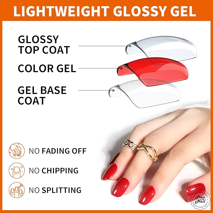 Teenitor Short Press On Nails,Press On Manicure, Glossy Square Press on False Nails, Natural Fake Nails,288pcs