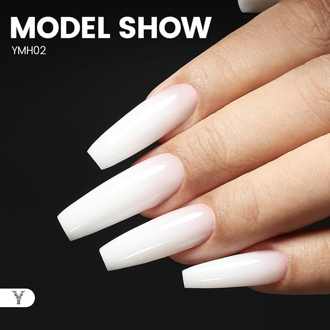 50g Builder Gel for Nails, Long-Lasting Soak-Off Nail Extension Gel for Beginners & DIY Home Salon Manicure(YMH002-White)