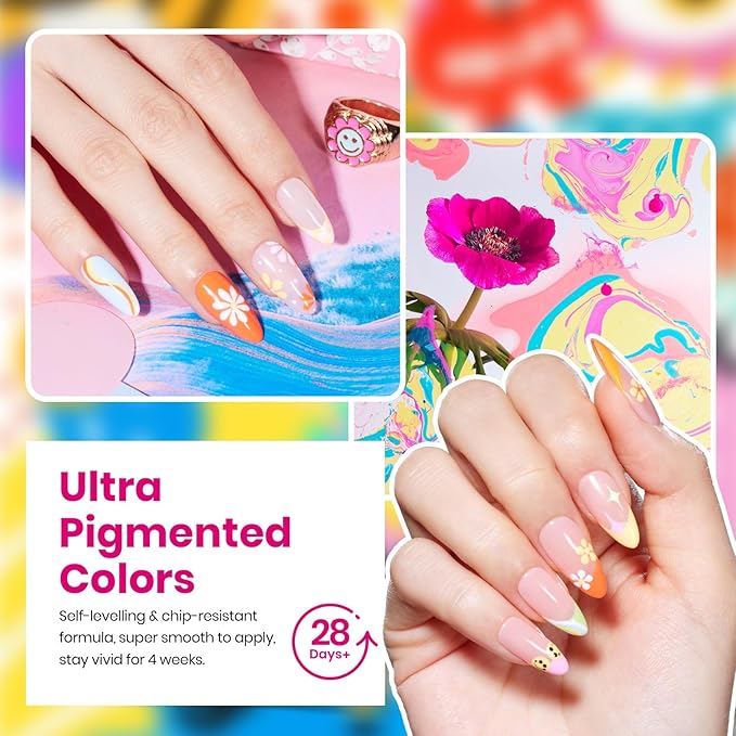 Beetles Pastel Gel Polish Set - Doodle Dreams Collection, Green Blue Pastel Purple 25 Spring Colors Easter Gel Polish with Base Glossy Matte Top Coat UV LED Soak Of Gifts for Women Girls