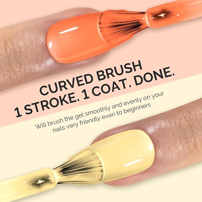 MelodySusie Thick Gel Nail Polish Set- 2 Pcs 15ML Creamy Orange & Yellow Gel Polish Set Soak Off UV LED Christmas Gift for Women Nail Art Manicure Salon DIY Nail Design Decoration at Home