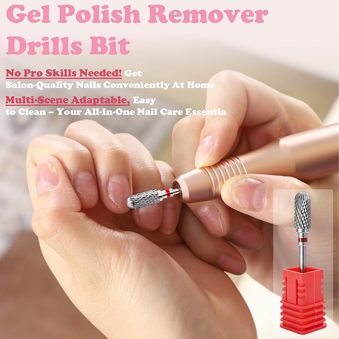3/32" Carbide Nail Drill Bits,Gel Polish Remover Drills Bit,Cuticle Clean Nail Drills Bit,Professional Nails Art Tools,Remover Drills Bit Art Supplies for Nail and Cuticle (Fine - F)